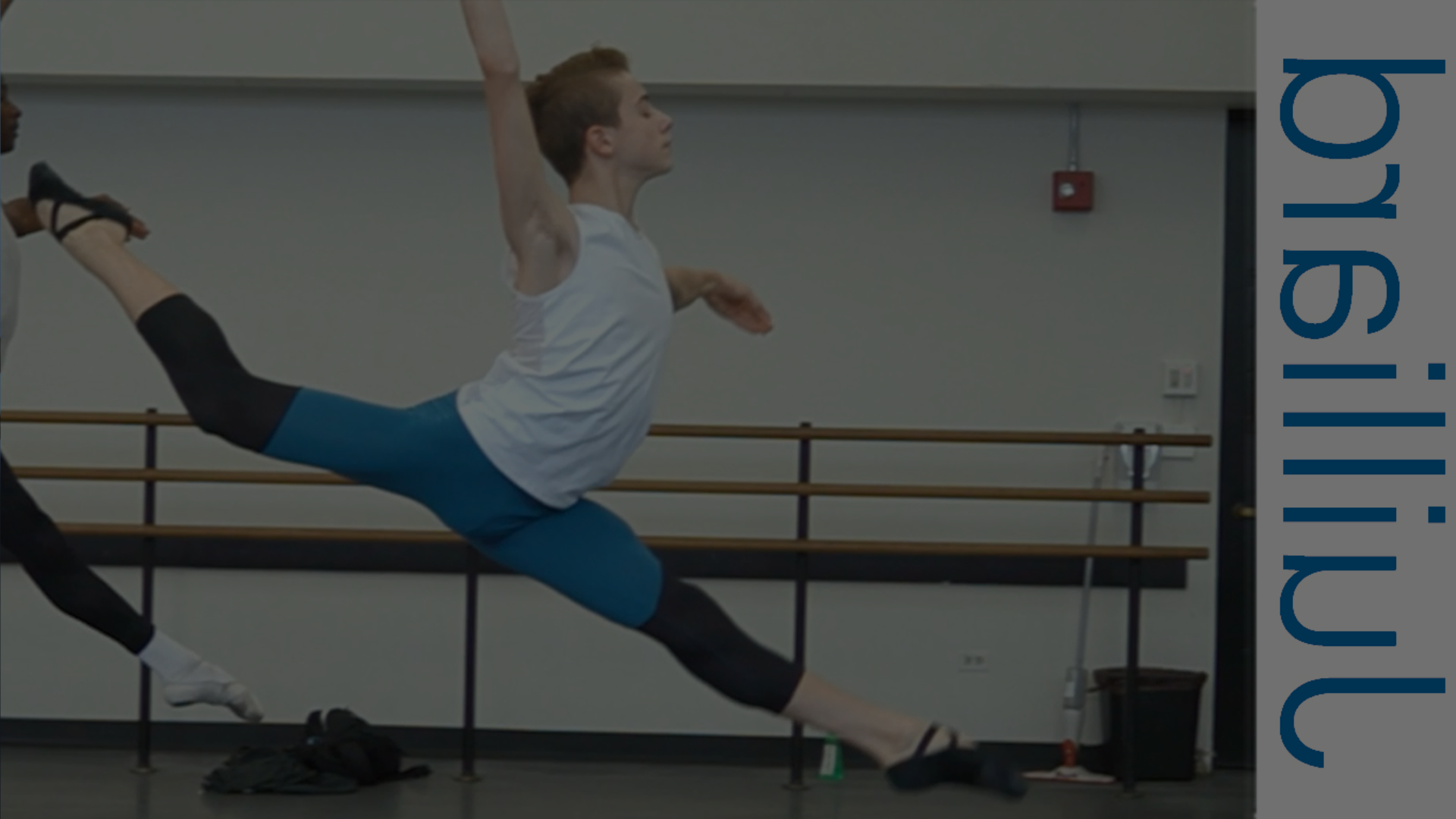 Teen boy dancing in the studio